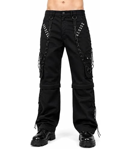 Gothic Threads Men's Black Bondage Pants Alternative Punk Rock Emo